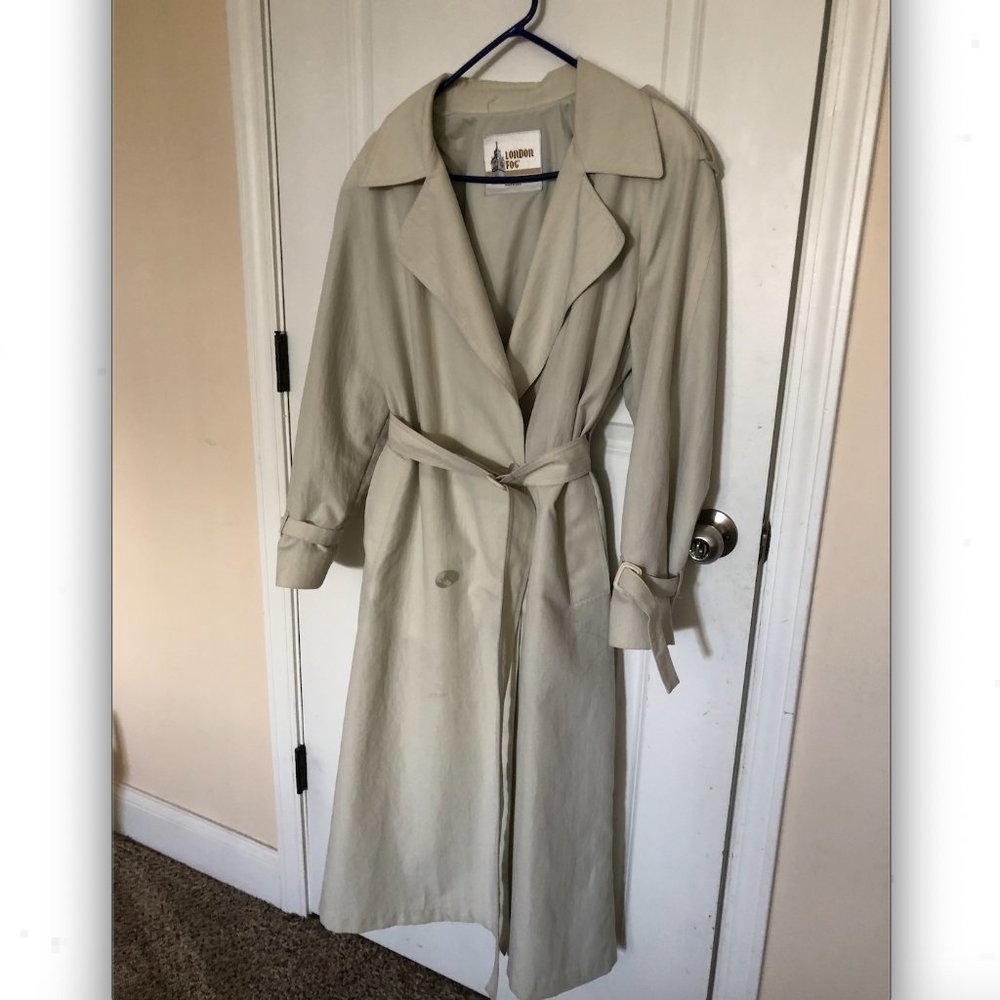 London Fog Double Breasted Trench Coat Size 10